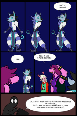 anthro dialogue female group speech_bubble text trio arcatech deltarune undertale_(series) amorgo_(character) krampus_(arcatech) susie_(deltarune) synthesis_(arcatech) deer domestic_cat felid feline felis lizard mammal reptile scalie 2:3 comic english_text hi_res