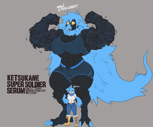 anthro athletic athletic_anthro athletic_female avian_feet beak big_breasts big_muscles biped black_body blue_body blue_feathers blue_hair breasts feathers feet female female_anthro flexing hair huge_breasts huge_muscles macro macro_anthro macro_female muscular muscular_anthro muscular_female solo talons text toes signirsol undertale_yellow martlet_(undertale_yellow) martlet_(zenith_form) avian bird 6:5 colored english_text hi_res