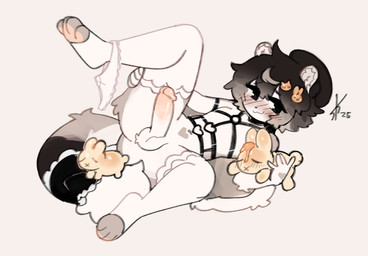 anthro balls bent_leg blush bottomless bottomless_male clothed clothing erection feet femboy fingers fur genitals hair harness looking_at_viewer looking_pleasured lying male male_anthro nude_male on_back panties pawpads penis presenting raised_leg smile solo spread_legs spreading tail three-quarter_view toes underwear white_body white_fur stylusknight rudy_(katsucoffee) flying_squirrel mammal rodent sciurid 2025 digital_media_(artwork) english_description hi_res