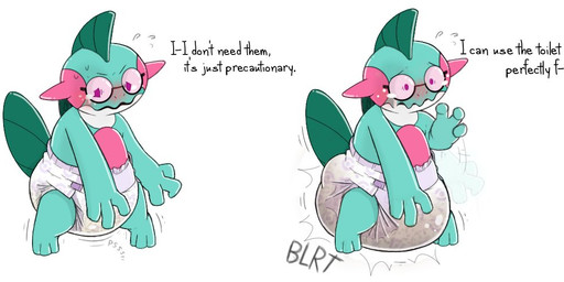 2_tails 3_fingers 3_toes ambiguous_gender anthro before_and_after big_diaper black_eyewear black_glasses blush blush_lines bodily_fluids clothed clothing crying diaper embarrassed eyewear feces feet fin fingers flying_sweatdrops genital_fluids glasses green_fin green_tail hand_on_diaper head_fin huge_diaper incontinence multi_tail multicolored_body open_mouth pink_body pooping purple_eyes round_glasses simple_background soiled_diaper soiling soiling_diaper solo sound_effects standing stuttering surprised sweat sweatdrop tail tears text three-quarter_view toes touching_diaper unclean_diaper urine used_diaper using_diaper vowelless vowelless_sound_effect wavy_mouth wearing_diaper wearing_glasses wet_diaper wetting wetting_diaper white_background white_body poofy_dragon nintendo pokemon shambles_(character) generation_3_pokemon marshtomp pokemon_(species) 2020 english_text full-length_portrait multiple_scenes portrait