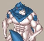 abs anthro grey_background male muscular muscular_anthro muscular_male nude pecs simple_background solo broken_(artist) breath_of_fire capcom gilliam canid canine canis mammal wolf