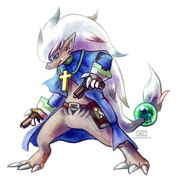 alternate_color anthro book christian_symbol cross gun hair holding_gun holding_object holding_ranged_weapon holding_weapon male priest ranged_weapon religion religious_symbol solo weapon white_hair haychel christianity nintendo pokemon canid canine generation_5_pokemon mammal pokemon_(species) zoroark digital_media_(artwork)