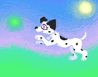 blue_sky detailed_background female feral fur markings open_mouth open_smile outside pink_eyes sky smile solo spots spotted_body spotted_fur sun toony white_body white_fur demensa canid canine canis dalmatian domestic_dog mammal 2025 digital_media_(artwork) hi_res pixel_(artwork)