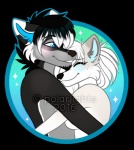 alpha_channel anthro canid canine canis duo embrace facial_hair female fox fur goatee hair hug jared_(augmented_fear) male male/female mammal northfelle nude romantic romantic_couple smile tundra_(polarlights) watermark wolf