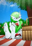 basket container feet foot_focus humanoid_feet not_furry outside picnic_basket plantigrade pokeball soles solo toes dharmin1234 nintendo pokemon gardevoir generation_3_pokemon pokemon_(species) hi_res