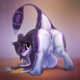 3_fingers anthro anus areola ass_up big_breasts big_head black_claws black_sclera blep breasts claws digitigrade dipstick_tail feather_hair feathered_wings feathers female female_anthro finger_claws fingers forked_tongue genitals grey_scutes hair humanoid_genitalia humanoid_vulva jack-o'_pose leg_band_only legband legband_only markings mismatched_genitalia mismatched_humanoid_vulva mismatched_vulva navel nipple_piercing nipples non-mammal_breasts non-mammal_navel non-mammal_nipples nude nude_anthro nude_female piercing pose pseudo_hair purple_anus purple_areola purple_body purple_feathers purple_hair purple_navel purple_nipples purple_tail purple_tail_tuft purple_tongue purple_vulva purple_wings scuted_hands scutes solo spots spotted_body spotted_feathers tail tail_markings tail_tuft toe_claws tongue tongue_out tuft underfluffies vulva white_body white_breasts white_feathers white_legs white_tail_tip white_wings winged_arms wings yellow_eyes anonymous_artist nakaya_avarlina avali avian 1:1 hi_res