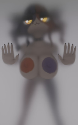 against_surface alternate_hairstyle anthro areola bedroom_eyes big_areola big_breasts black_body black_fur blurred_background breasts breasts_on_glass calico_pattern collar female foggy_background fur hands_on_glass looking_at_viewer multicolored_body multicolored_fur narrowed_eyes nude on_glass orange_body orange_fur seductive solo spiked_collar spikes twintails_(hairstyle) white_body white_fur yellow_eyes macu031 epic_games fortnite meow_skulls calico_cat domestic_cat felid feline felis mammal 2026 3d_(artwork) 5:8 absurd_res digital_media_(artwork) hi_res