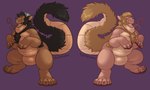 ambiguous_gender anthro beanie big_tail clothing duo fangs fluffy fluffy_tail hat headgear headwear huge_tail mane paws tail teeth whiskers fetishame mythology dragon eastern_dragon felid mammal mythological_creature mythological_scalie mythological_sphinx scalie 5:3 absurd_res hi_res