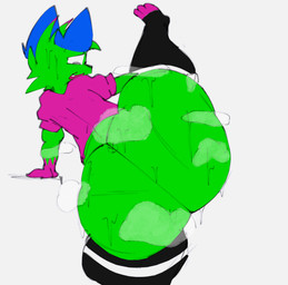 anthro arm_support big_butt bodily_fluids butt clothing femboy legwear looking_back male male/male musk raised_leg rear_view shirt solo sweat sweaty_butt sweaty_face thick_thighs topwear wide_hips herwist third-party_edit don't_touch_my_pizza_(meme) nyanwolf kevin_(nyanwolf) canid canine canis domestic_cat felid feline felis mammal wolf hi_res