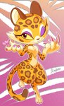 4_fingers anthro biped claws female fingers one_eye_closed pawpads solo tail thick_thighs wide_hips drawligator kirby_(series) nintendo clawroline felid leopard mammal pantherine absurd_res hi_res