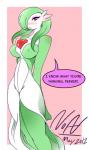 blush breasts english_text female gardevoir looking_at_viewer nintendo onemancomics pokémon red_eyes solo standing text video_games
Rating: Safe
Score: 11
User: Juni221
Date: February 24, 2014