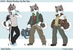 anthro blue_eyes clothing footwear hair male shoes solo standing longdanger canid canine canis domestic_dog husky mammal nordic_sled_dog spitz 2020 digital_media_(artwork)