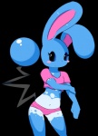 anthro big_ears blue_eyes blush clothed clothing eyelashes female midriff navel pokemorph simple_background solo transparent_background underwear elpatrixf nintendo pokemon bleuet azumarill generation_2_pokemon pokemon_(species) 2015 alpha_channel