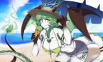 beach bottomwear breasts clothing dessert detailed_background female food ice_cream nipple_outline non-mammal_breasts outside sand seaside shorts solo summer tail umbrella zingiber mythology vilosa aromagon dragon mythological_creature mythological_scalie scalie hi_res