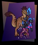 3_fingers 3_toes anal anthro arm_feathers balls big_breasts big_butt big_tail black_body blep blue_body blue_countershading bodily_fluids bra breasts brown_body butt choker claws clothing collar countershading cum cum_in_ass cum_inside cum_on_ground cumshot duo ejaculation facial_markings feathers feet female female_on_feral feral finger_claws fingers genital_fluids genitals glistening glistening_body glistening_bra glistening_choker glistening_clothing glistening_jewelry glistening_legwear glistening_lingerie glistening_necklace glistening_stockings glistening_underwear glowing glowing_body glowing_claws glowing_feathers glowing_hair hair head_feathers head_markings holding_tail jewelry leaking_cum legwear lingerie male male/female markings necklace neckwear non-mammal_breasts paws penis scaled_body scales shocked sickle_claw simple_background size_difference stockings striped_arms striped_back striped_body striped_face striped_legs striped_markings striped_neck striped_tail stripes surprised_expression sweat sweatdrop tail tail_feathers tail_grab tail_markings toe_claws toes tongue tongue_out torn_clothing torn_legwear torn_stockings translucent translucent_clothing translucent_legwear translucent_stockings underwear janek5 janek_(janek5) midnight_the_raptoress anthrosaur dinosaur dromaeosaurid feathered_dinosaur feathered_scalie prehistoric_species reptile scalie theropod velociraptor absurd_res hi_res