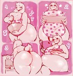 4_panel_comic anthro appliance apron apron_only baking bent_over big_breasts big_butt bowl breasts butt cleavage clothed clothing container cookie cooking crossed_legs curvy_figure eyelashes eyes_closed female floppy_ears food front_view fur glistening glistening_body glistening_butt heart_symbol holding_bowl holding_container holding_food holding_object holding_tray holding_whisk huge_breasts huge_butt huge_hips huge_thighs kitchen_appliance kitchen_utensils looking_at_viewer lop_ears low-angle_view mature_anthro mature_female musical_note musical_symbol oven pink_background rear_view simple_background sitting slightly_chubby slightly_chubby_anthro slightly_chubby_female smile solo standing steam symbol tail thick_thighs tools voluptuous whisk white_body white_fur wide_hips petroverr undertale_(series) toriel boss_monster_(undertale) bovid caprine goat mammal 2024 hi_res sequence