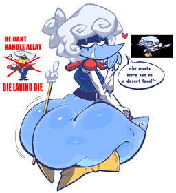 bedroom_eyes big_butt blue_body blue_clothing blush blush_lines boots bottomless bottomless_female bottomless_humanoid butt butt_focus clothed clothed_female clothed_humanoid clothed_male clothing cloud_hair dialogue eyelashes eyeliner eyeshadow female female_humanoid flirting footwear freckles hair half-closed_eyes heart_symbol holding_object_with_butt huge_butt kneeling long_sleeves looking_at_viewer looking_back looking_back_at_viewer makeup male male_humanoid motion_lines narrowed_eyes pantsless pantsless_female seductive shoes simple_background solo speech_bubble talking_to_viewer text thick_thighs tied_hair tight_clothing white_background wide_hips yellow_boots yellow_clothing yellow_footwear xexeezy deltarune undertale_(series) elnina_(deltarune) lanino_(deltarune) bovid caprine darkner elemental_creature elemental_humanoid humanoid mammal sheep 2025 colored digital_media_(artwork) english_text lol_comments shaded unavailable_at_source