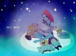 anthro bedding biped blanket clothing eye_patch eyewear female group hair hug hugging_object hugging_pillow lying male on_back pillow red_hair shirt sitting sleeping smile tank_top topwear yellow_body yellow_skin young noaharbre undertale undertale_(series) dummy_(undertale) frisk_(undertale) monster_kid napstablook undyne animal_humanoid fish fish_humanoid ghost human humanoid lizard mammal marine marine_humanoid reptile scalie spirit hi_res