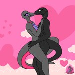 anthro duo eye_contact female forehead_kiss heart_symbol hug looking_at_another male male/female pink_background romantic romantic_ambiance romantic_couple simple_background smile tail togetherforever angelasalazzle nintendo pokemon slayer_(theslay) generation_7_pokemon pokemon_(species) reptile salazzle scalie digital_media_(artwork) hi_res