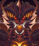 looking_at_viewer open_mouth red_eyes scales teeth tongue rogueliger mythology raylldo dragon mythological_creature mythological_scalie scalie 2022 digital_media_(artwork)