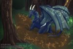 blue_body blue_fur female feral forest forest_background fur genitals mud nature nature_background plant pussy quicksand raised_tail solo stuck tail tree icy-marth mythology dragon mythological_creature mythological_scalie scalie