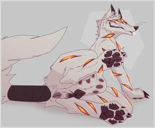 anatomically_correct anatomically_correct_genitalia anatomically_correct_vulva animal_genitalia animal_vulva anus black_nipples black_nose black_pawpads black_vulva border butt canine_genitalia canine_vulva female feral genitals grey_anus grey_border inner_ear_fluff monotone_anus monotone_genitals multi_eye multi_nipple nipples pawpads presenting presenting_hindquarters purple_nipples raised_tail sharp_teeth simple_background slightly_chubby solo tail tail_anus teeth tuft vulva wrapped_tail servali_sketch chainsaw_man fox_devil_(chainsaw_man) canid canine fox mammal