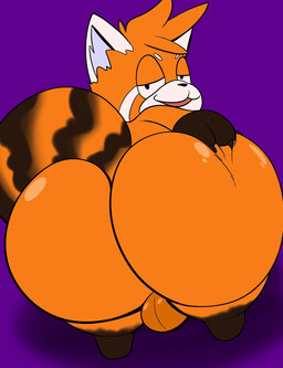 anthro big_butt butt huge_butt male nude rear_view skyler(redpanda) tepigfan101 ailurid mammal red_panda absurd_res hi_res