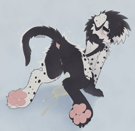 andromorph anthro anus blush bodily_fluids fur genital_fluids genitals hair humanoid_genitalia intersex nude peeing simple_background solo tail tail_anus urine urine_stream vulva watersports wuff34 canid canine canis dalmatian domestic_dog mammal digital_media_(artwork) hi_res trans_(lore) trans_man_(lore)