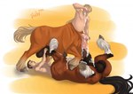 animal_genitalia animal_penis big_penis blonde_hair bodily_fluids brown_body brown_fur brown_hair cum cum_on_belly cum_on_body cum_on_face cum_on_own_penis cum_on_penis cum_on_self duo equine_genitalia equine_penis erection eyes_closed flared_penis fur genital_fluids genitals hair huge_penis lying male male/male nude on_back open_mouth penis side_view tan_body tan_skin taur_on_taur rufciu european_mythology greek_mythology mythology centaur equid equid_taur equine horse humanoid_taur mammal mammal_taur taur 2018 dated signature