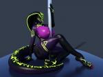 anthro big_breasts biped breasts female huge_breasts nipples non-mammal_breasts nude pole simple_background sitting solo stripper_pole idsaybucketsofart qhala reptile scalie snake 3d_(artwork) 4:3 digital_media_(artwork)