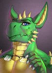 anthro eyewear glasses glasses_off male non-mammal_ears solo conditional_dnp inert-ren mythology canid canine dragon fox lizard mammal mythological_creature mythological_scalie reptile scalie portrait