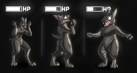 4_fingers ambiguous_gender anthro base_one_layout basic_sequence black_background black_body digitigrade fingers gameplay_mechanics growth gui health_bar latex linear_sequence mental_transformation monotone_background one_row_layout open_mouth open_smile pointy_ears prick_ears sharp_teeth simple_background smile solo species_transformation teeth text three_frame_image three_frame_sequence transformation transformation_sequence white_eyes wide_eyed malevolified latex_creature living_latex mega_(malevolified) monster unknown_species 2020 digital_drawing_(artwork) digital_media_(artwork) english_text hi_res sequence