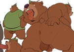 anthro anus balls belly big_belly brown_body brown_fur butt clothing duo erection fur genitals hat headgear headwear kemono male male/male nude oral overweight overweight_anthro overweight_male penis solo solo_focus spread_butt spreading quanjiang disney robin_hood_(disney) little_john bear mammal 2022 absurd_res hi_res multiple_images