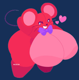 anthro big_breasts big_butt big_ears bow_tie bow_tie_only breasts butt doll eyelashes featureless_breasts female female_anthro heart_symbol huge_breasts huge_butt looking_at_viewer mostly_nude mostly_nude_anthro mostly_nude_female open_mouth open_smile plushie purple_bow_tie raised_arm red_body simple_background smile solo tail text thick_thighs thin_tail transparent_background whiskers cocoaberry lovedoll_toy_factory merri_(gremlingrounded) animate_inanimate living_doll living_plushie mammal mouse murid murine rodent 2026 alpha_channel artist_name digital_media_(artwork) hi_res