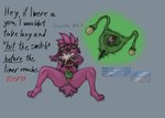 3_fingers 3_toes animal_genitalia animal_pussy anthro anus blackmail butt cavity_storage cervical_penetration cervix cutaway dialogue explosives fallopian_tubes feet female female_anthro female_symbol feral fingers fur gameplay_mechanics gender_symbol genitals green_anus green_eyes green_inner_pussy green_mouth green_pussy green_tongue hair internal internal_vaginal looking_at_viewer lying neck_tuft nude nude_anthro nude_female object_in_pussy on_back on_ground open_mouth ovaries paws penetration purple_body purple_fur pussy simple_background smile solo speech_bubble spread_legs spreading symbol tail teeth text toes tongue tuft uterus vaginal vaginal_penetration vaginal_storage weapon kaonari nintendo pokemon desiratta_(character) canid canine canis eeveelution felid feline felis generation_1_pokemon jolteon mammal pokemon_(species) english_text hi_res