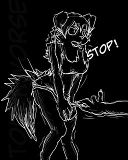 anthro arm_tuft belly black_arms black_body black_ears black_eyes black_fur black_hair black_legs black_nose black_paws bra breasts clothed clothing dipstick_ears ear_markings facial_tuft female fur hair long_hair markings motion_lines multicolored_ears panties panties_down partially_clothed shaking shaking_legs solo standing tuft underwear underwear_down worried yelling touchworse voida canid canine canis mammal wolf hi_res monochrome sketch