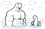 anthro cloud duo eyes_closed male muscular muscular_male pecs pool simple_background water dynogreeno dyno_(dynogreeno) largo_(dynogreeno) dinosaur prehistoric_species reptile scalie hi_res