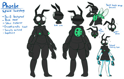 4_arms antennae_(anatomy) anthro armwear black_antennae black_body black_exoskeleton black_eyes blue_armwear blue_clothing blue_gloves blue_handwear blue_legwear blush bodily_fluids breasts clothing dot_eyes exoskeleton eyewear female fingerless_gloves front_view genitals glasses gloves green_body green_exoskeleton green_nipples green_vulva handwear insect_wings legwear looking_away mandibles medium_breasts multi_arm multi_limb multiple_angles nipples open_mouth rear_view side_view simple_background simple_eyes smile solo standing sweat sweatdrop text toeless_legwear vulva white_armwear white_background white_clothing white_eyes white_legwear wings felino phoebe_(felino) arthropod beetle cucujoid insect ladybug 2022 absurd_res english_text hi_res