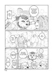 2020 anthro balls bear belly blush comic dialogue english_text eyes_closed genitals group group_masturbation hi_res kemono male male/male mammal masturbation monochrome moobs mtflying30371 nipples overweight overweight_male penis sitting surprise text wet