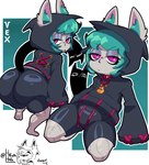 angry anthro big_butt black_bottomwear black_clothing black_hoodie black_shorts black_tail black_topwear bodily_fluids bottomwear butt camel_toe clothed clothing cross-popping_vein crouching female fur green_hair grey_body grey_ears grey_fur grey_nose hair half-closed_eyes hoodie humanoid_face kneeling looking_at_another looking_at_viewer looking_back multicolored_clothing multicolored_topwear narrowed_eyes purple_clothing purple_eyes purple_hoodie purple_topwear shorts solo sweat tail text thick_thighs topwear two_tone_clothing two_tone_hoodie two_tone_topwear wide_hips karikhuri league_of_legends riot_games tencent vex_(lol) yordle 2025 artist_name character_name digital_media_(artwork)