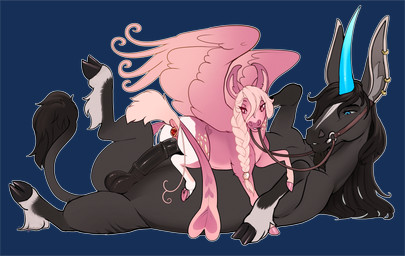 anus balls butt cloven_hooves duo erection female feral feral_on_feral feral_penetrated feral_penetrating feral_penetrating_feral fur genitals hooves horn larger_feral larger_male lying male male/male male_penetrated male_penetrating male_penetrating_male on_back penetration penile penile_penetration penis penis_in_vagina sex size_difference smaller_female smaller_feral smaller_penetrated smile tail vaginal vaginal_penetration vulva wings angellsview3 conditional_dnp mythology furia_(zuboko) equid equine mammal mythological_creature mythological_equine pegasus unicorn 2026 absurd_res alpha_channel digital_drawing_(artwork) digital_media_(artwork) hi_res