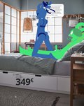 2020 absurd_res anthro anthro_on_anthro aroused bdsm bed blue_body bondage bound bra clothed clothed/nude clothed_female clothing duo erection female furniture green_body green_hair hair hi_res ikea intraspecies kneeling lagomorph leporid lying male male/female mammal nude on_back on_bed panties photo_background photo_manipulation photography_(artwork) pomme_d'amour pubes rabbit restraints rope rope_bondage teasing text third-party_edit tongue tongue_out translated underwear underwear_only