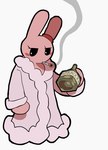 alcohol anthro beverage cigarette clothed clothed_anthro clothed_female clothing female female_anthro looking_at_viewer smoking smoking_cigarette three-quarter_view xxx dagothurfanclub bunny_maloney candy_bunny lagomorph leporid mammal rabbit 2024 cel_shading digital_drawing_(artwork) digital_media_(artwork) full-length_portrait hi_res portrait shaded