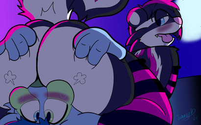 ahegao anthro armwear big_butt bodily_fluids butt butt_focus butt_grab clothing drooling duo facesitting hand_on_butt huge_butt legwear looking_pleasured male male/male nude saliva simple_background sitting_on_another smothering stockings samylestinker samy_(samylestinker) canid canine canis mammal mephitid skunk wolf 16:10 absurd_res hi_res widescreen