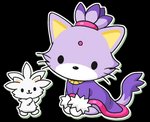 :3 ambiguous_gender black_eyes chibi clothing dot_eyes duo female feral feralized fur gloves grey_body grey_fur handwear purple_body purple_fur simple_background sitting style_emulation transparent_background whiskers white_body white_fur kekani hello_kitty_(series) sanrio sega sonic_the_hedgehog_(series) blaze_the_cat charmmykitty silver_the_hedgehog domestic_cat eulipotyphlan felid feline felis hedgehog mammal 2011 alpha_channel low_res