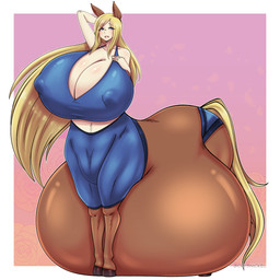 belly belly_on_ground big_belly big_breasts blonde_hair blue_eyes breasts clothed clothed_taur clothing female hair horse_ears horse_tail huge_belly huge_breasts hyper hyper_belly hyper_pregnancy long_hair nipple_outline pregnant pregnant_female pregnant_taur simple_background solo standing swimwear taur_lower_pregnancy crysnickel european_mythology greek_mythology mythology estelle_bellegarde centaur equid equid_taur humanoid_taur mammal mammal_taur taur 1:1 absurd_res hi_res