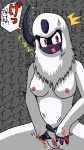 anthro anthrofied blush breasts female fur genitals grey_background masturbation nipples open_mouth pokemorph pussy red_eyes simple_background solo text vaginal vaginal_masturbation white_body white_fur kobuchi_(524koki) nintendo pokemon absol canid generation_3_pokemon mammal pokemon_(species) 9:16 aliasing binary_drawing digital_drawing_(artwork) digital_media_(artwork) japanese_text translation_request