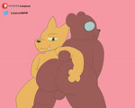 anthro balls big_butt butt canon_couple duo eyewear genitals male male/male presenting presenting_hindquarters simple_background lxzylux night_in_the_woods angus_delaney gregg_lee bear canid canine fox mammal 5:4 animated digital_media_(artwork) no_sound short_playtime webm