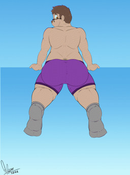 4_toes all_fours anthro athletic athletic_anthro athletic_human athletic_male big_feet biped black_body black_fur black_pawpads blue_background brown_eyes brown_hair butt butt_expansion butt_jiggle claw_growth claws clothed clothing clothing_scraps digitigrade ear_growth expansion eyewear feet fingers fluffy fluffy_tail foot_growth footwear fur fur_growth gif_artifacts glasses growth hair hands_on_ground happy human_to_anthro jiggling looking_back male mid_transformation multicolored_body multicolored_fur pawpads paws perspective plantigrade plantigrade_to_digitigrade pointy_ears rear_view shoe_burst simple_background smile snout snout_growth socks solo species_transformation straining_underwear tail tail_growth tail_motion tailsplosion tailwag tan_body tan_fur tearing_clothing tearing_socks tearing_underwear tight_socks tight_underwear toe_claws toes topless topless_anthro topless_human topless_male torn_clothing torn_footwear torn_socks torn_underwear transformation underwear video_at_source white_body white_claws white_fur spirit_dancer canid canine canis domestic_dog german_shepherd herding_dog human mammal pastoral_dog 2026 animated animated_gif better_version_at_source digital_media_(artwork) flat_colors short_playtime signature