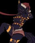 anthro bell bell_harness black_body christmas_clothing christmas_headwear clothing half_blood harness hat headgear headwear holidays male santa_hat solo fatusfar christmas egyptian_mythology middle_eastern_mythology mythology esmui esmui_lunneji anubian_jackal canid canine canis jackal mammal wolf alpha_channel hi_res